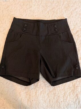 Charcoal Women's High-Waist Button Detail Shorts